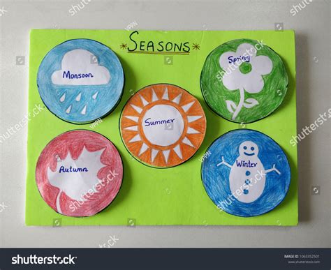 School Project 5 Seasons Hand Drawn Stock Photo 1063352501 | Shutterstock