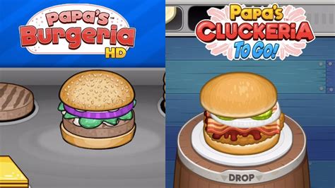 Papas Burgeria Hd Vs Papas Cluckeria To Go Game Side By Side Youtube