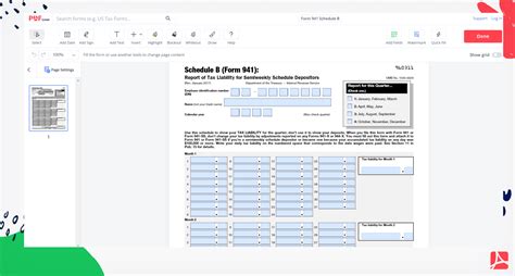 Irs Form 941 Schedule B Instructions For 2023 41 Off