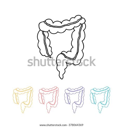 Doodle Icon Human Intestines Vector Illustration Stock Vector Royalty