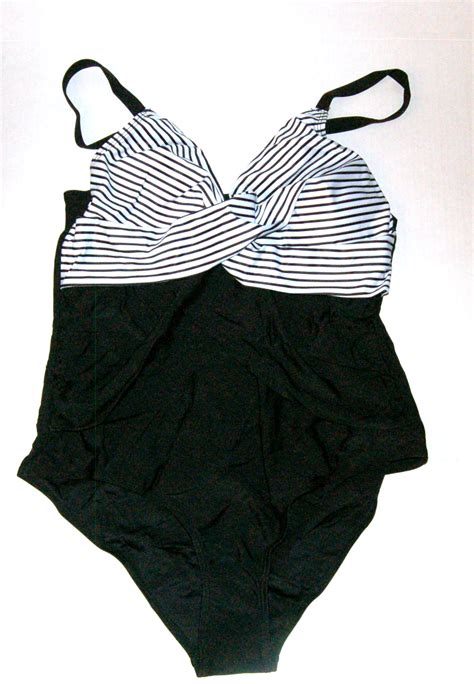 Women S One Piece Bikini Black White Size L Property Room