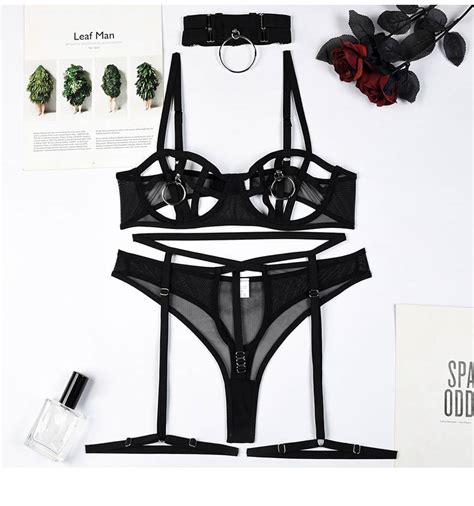 Women Sexy Bandage Lingeries Sets New Fashion Hot Erotic Mature For Woman Four Piece Set