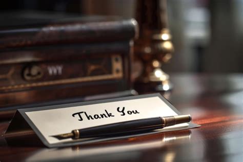 Thank You Note With Pen Premium Ai Generated Image
