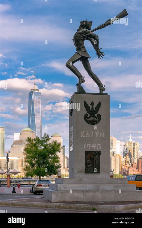 Katyn Massacre Memorial Monument In Jersey City At The Hudson River