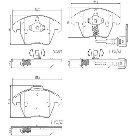 Ensemble de plaquettes de frein à disque base avant Brembo P85075N