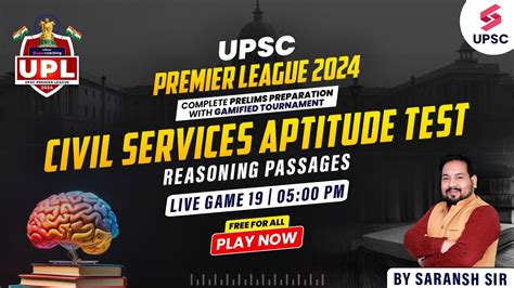 UPL UPSC Premiere League Game 19 CSAT Reasoning Passage For UPSC