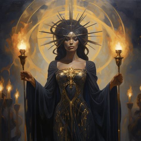 Triple Moon Goddess Hekate Printable AI Art for Alter, Greek Goddess of ...