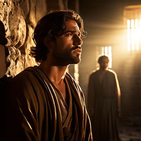 Biblical Character Foreground Scene Joseph Looking Into The By