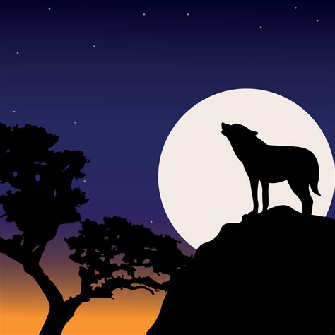 Wolf Howling At Night Drawing