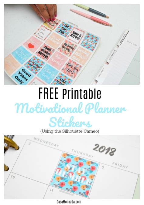 FREE Printable Motivational Planner Stickers Using The Silhouette