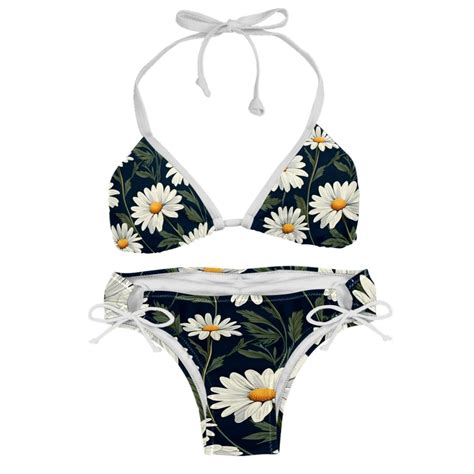 Daisy Detachable Sponge Adjustable Strap Bikini Set Two Pack Swimsuit