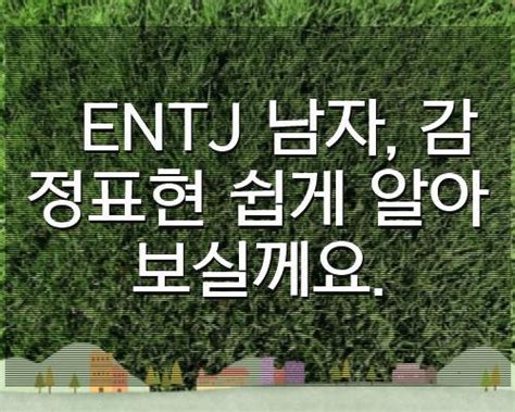 Entj 남자 감정표현 쉽게 알아보실께요