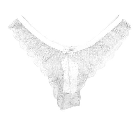 Calcinha Fio Dental de Renda E Laço Lingerie Carrie Shopee Brasil
