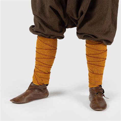 Viking Leg Wraps Handwoven Yellow And Red Grimfrost