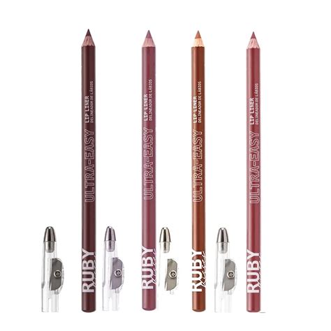 Lapis Labial de Madeira Ruby Kisses Lápis de Boca Cor Nude Nude Rose Marsala Burgundy