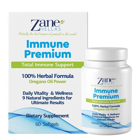 Zane Hellas Immune Premium Softgels Natural Formula Multiple