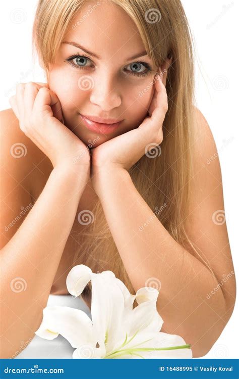 Woman With Lily Stock Image Image Of Flirt People Nude
