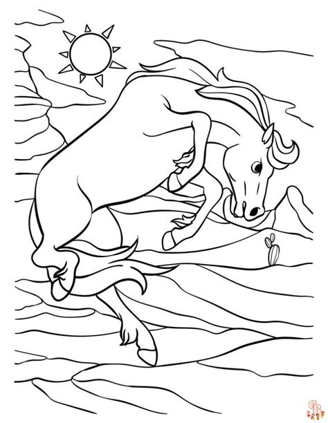 Free Wild Horse Coloring Pages For Kids Gbcoloring