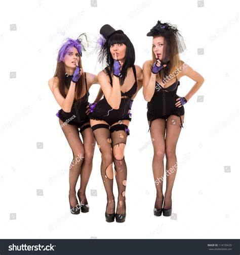 Three Sexy Girls Wearing Black Lingerie Stock Photo Shutterstock
