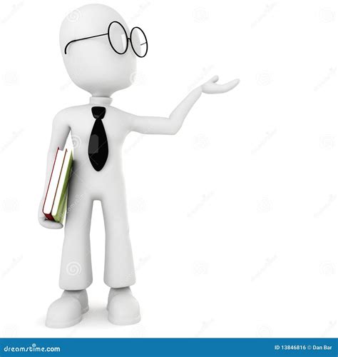 3d Man Holding Colorful Books Stock Illustration Illustration Of