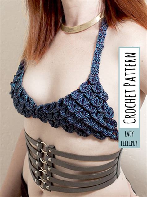 Pattern Dragon Scale Bikini Top Etsy