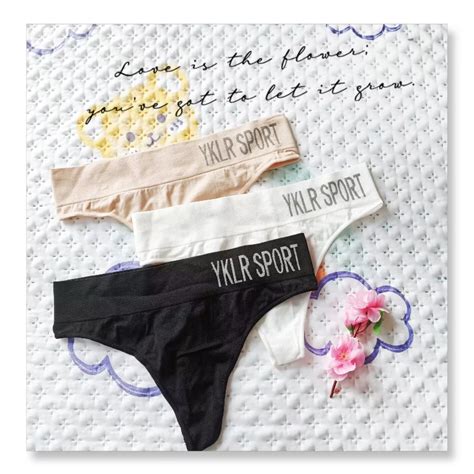 Women Wide Waist Fitness Letter Sports Thong Bikini Mid Rise Panties Female G String Intimates