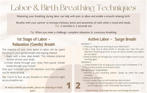 Labor Birth Breathing Techniques Pdf Etsy