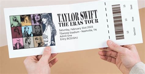 Get Your Customizable Ts Eras Tour Ticket Template To Printout For Your