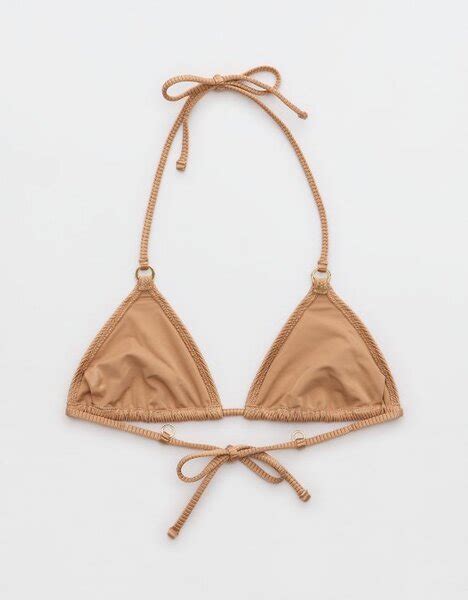 Shine Rib String Triangle Bikini Top For Toasty AerieUS