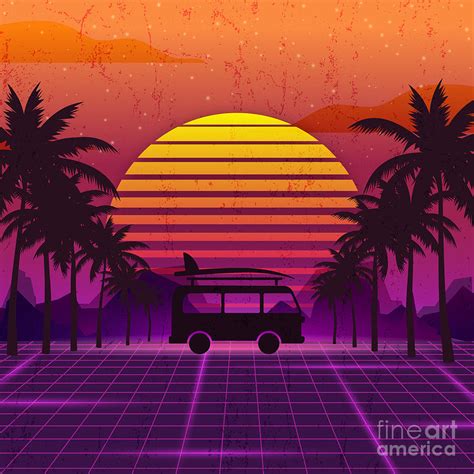 Travel Back To S Summer Synthwave Digital Art By Ez Manuel Pixels