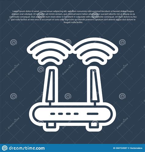 Blue Line Router And Wi Fi Signal Icon Isolated On Blue Background