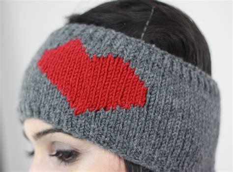 Grey Knit Headband For Women Heart Headband Grey By Sennursasa