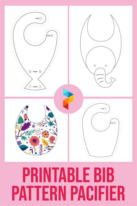 Printable Bib Pattern Pacifier Binky Bib Pacifier Bibs Baby Bibs