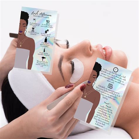 Lash Extension Aftercare Instruction Cards Physical Printed Etsy