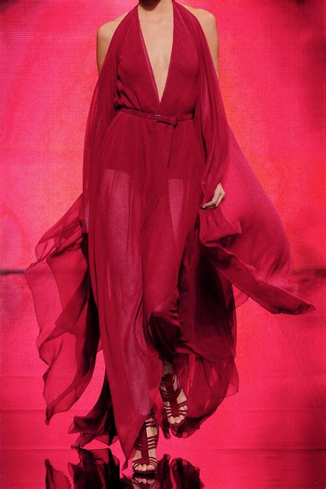 Lyst Donna Karan Belted Silk Chiffon Gown In Red