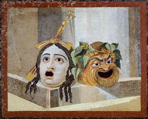 Mosaik mit Theatralischen Masken, aus der Villa Adriana, Latium