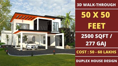 50x50feet 2500 Sqft House Design 277 Sq Yard 5 Bedroom Luxury