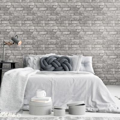 Grey Brick Wallpaper In Bedroom - 1000x1334 Wallpaper - teahub.io