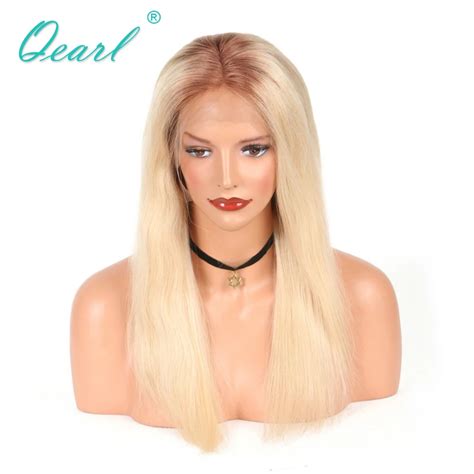 Brown Root Ombre Blonde Density Straight Ombre Lace Front Wig With Baby Hair For Women