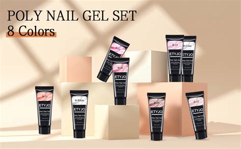 Etyjo Poly Gel Starter Set Farben Clear Nude Rosa Poly Gel Farben Set Poly Nail Gel Acrylgel