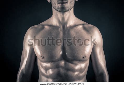 Naked Man Torso Against Black Background Stock Photo 200954909 Shutterstock