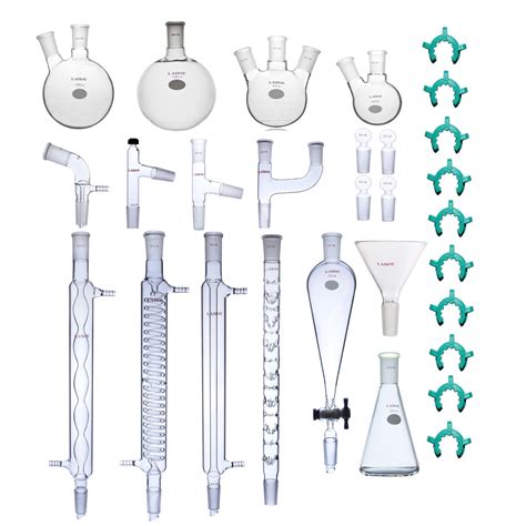 Laboy Glass Advanced Chemistry Lab Glassware Kit 24/40 Glass - Clip