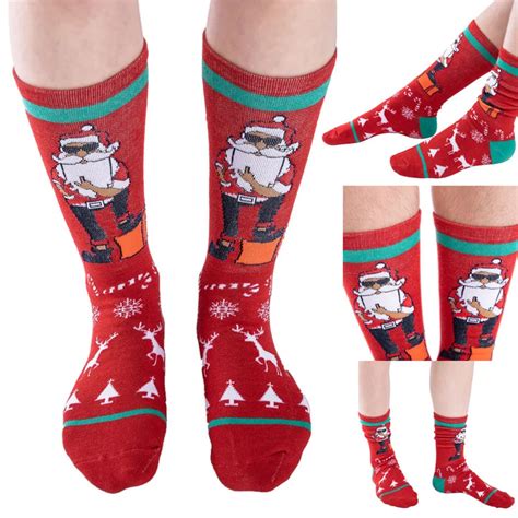 Funny Cotton Christmas Santa Unisex Print Socks Casual Style Cotton ...