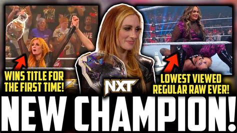 Wwe Becky Lynch Wins Nxt Womens Title Wwe Raw Record Low Viewers