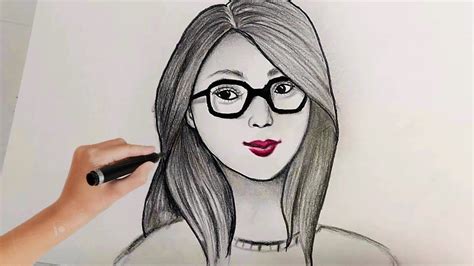 How To Draw A Girl With Glasses Face Drawing Howto Techno