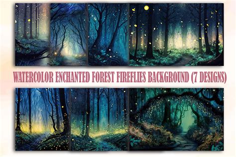 Enchanted Forest Fireflies Backgrounds Graphic by Lazy Sun · Creative Fabrica