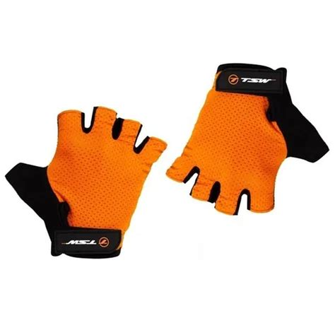 Luva Ciclismo Tsw Combat Meio Dedo Laranja Speed Dh Mtb Par