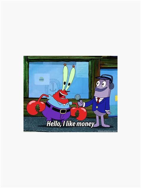 Mr Krabs Money Sticker For Sale By Fuzzyboots007 Redbubble