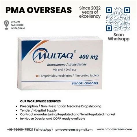 Multaq 400 Mg Tablet At Rs 50 Tablet Cardiac Drugs In Nagpur ID