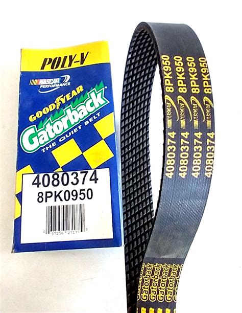 Serpentine Poly V The Quiet Belt Goodyear Gatorback 4080374 Ebay